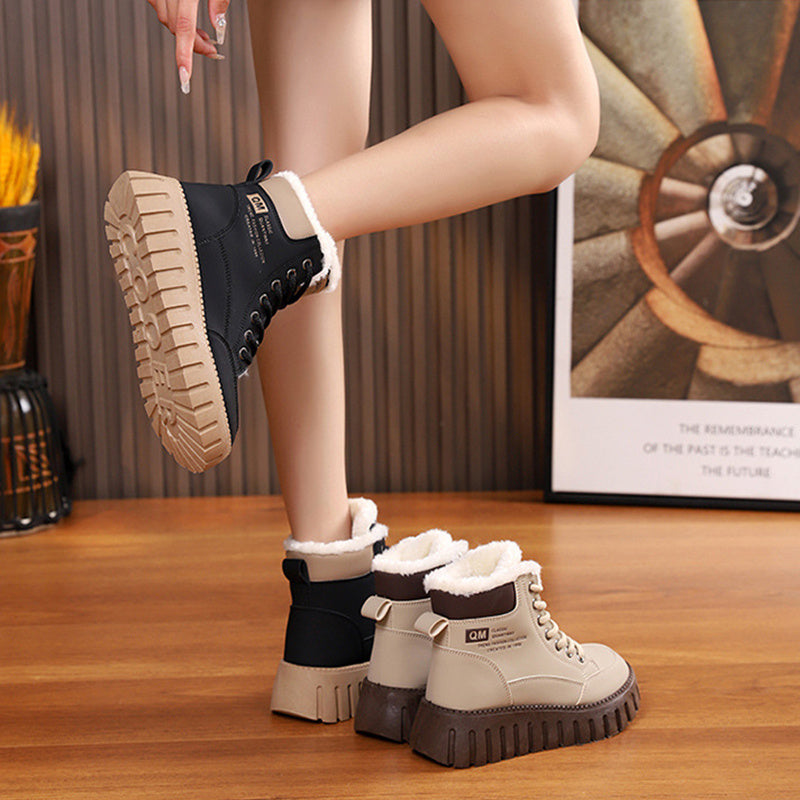 Snow Boots Winter Warm Fleece Flat Shoes