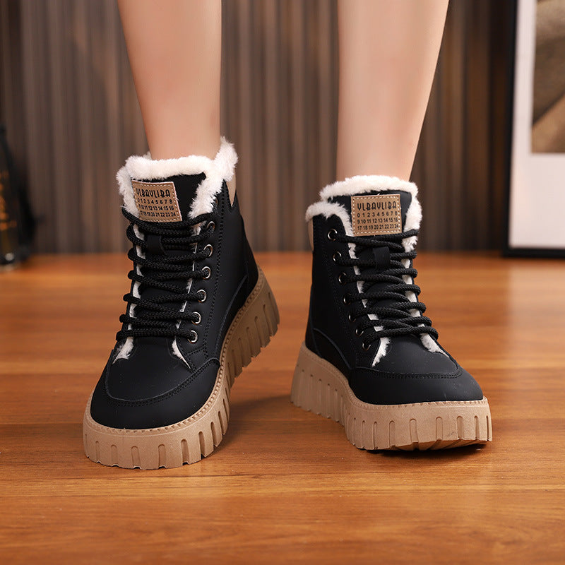 Snow Boots Winter Warm Fleece Flat Shoes