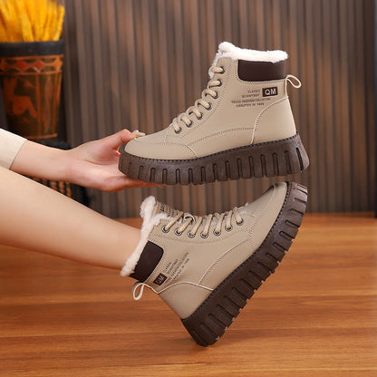 Snow Boots Winter Warm Fleece Flat Shoes