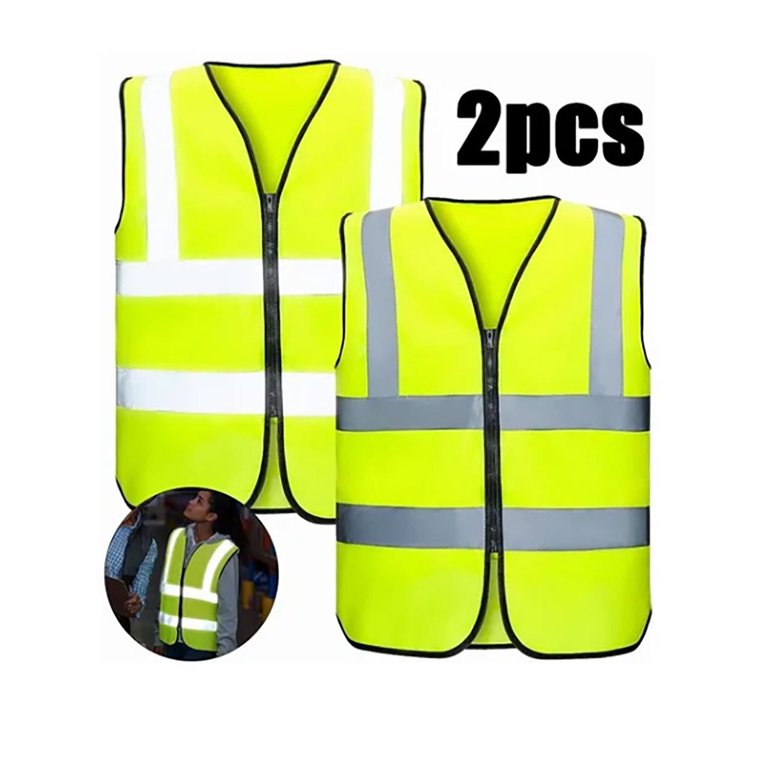 View details for 2 Pcs Reflective Safety Vest High Visibility 360 Degree Protection Easy Cleaning Lightweight Safety Vest Workwear 2 Pcs Reflective Safety Vest High Visibility 360 Degree Protection Easy Cleaning Lightweight Safety Vest Workwear