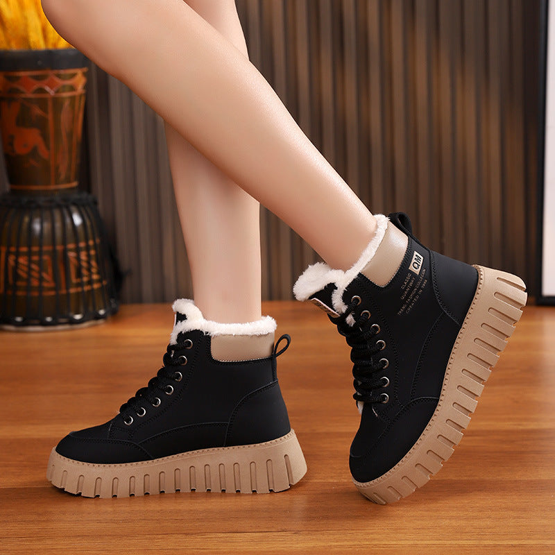 Snow Boots Winter Warm Fleece Flat Shoes